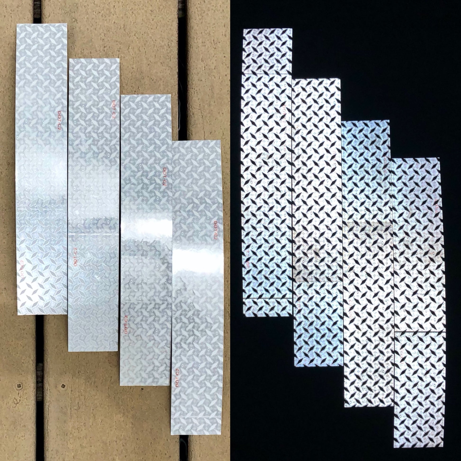 4 White 2"x12"  Corner Decal Strips Oralite V52 - Reflective Pro