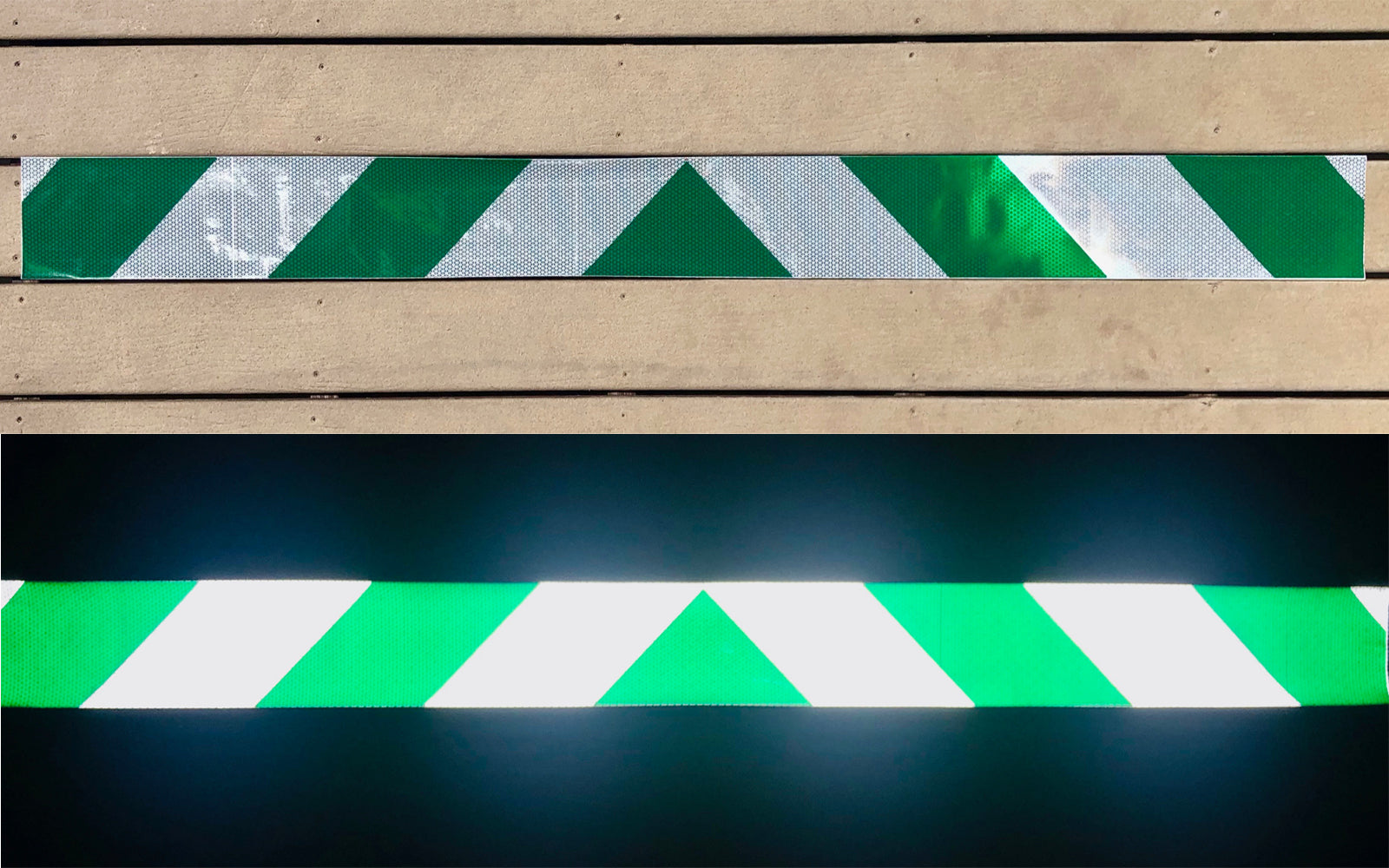 White & Green Reflective Chevron Panel (Multiple Sizes) - Reflective Pro